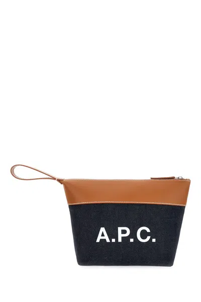 Apc A.p.c. Axel Clutch With Print In Brown