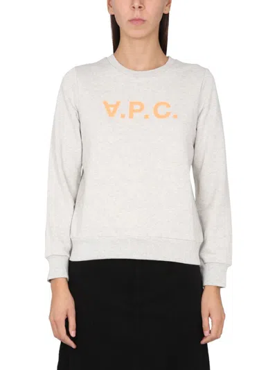 Apc Sweatshirt With Logo In Grey