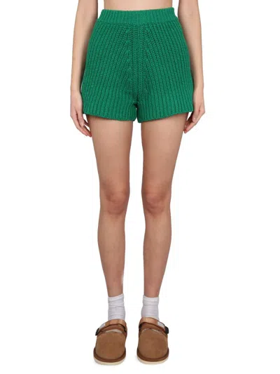 Alanui Knit Shorts In Green