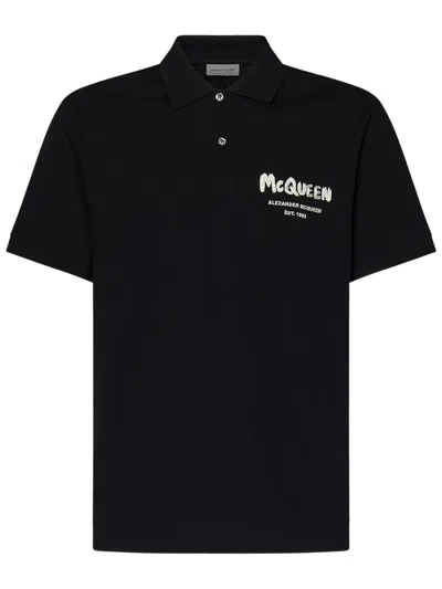 Alexander Mcqueen Polo Shirt In Black