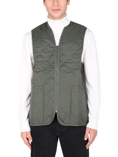 Barbour Quilted Waistco Vest In Green Polyamide