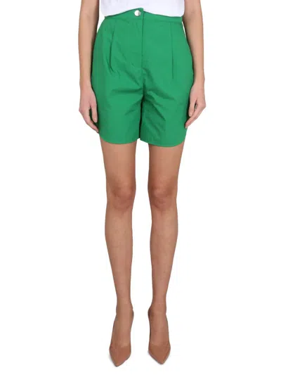Boutique Moschino Pleated Shorts In Green