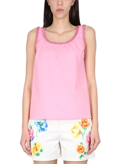 Boutique Moschino Cotton Tops. In Pink
