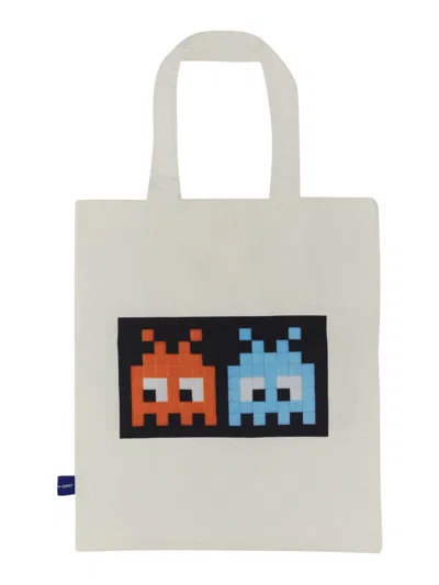 Comme Des Garçons "pixel" Shopping Bag In White