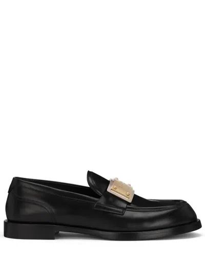 Dolce & Gabbana Calfskin Bernini Loafers In Black