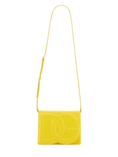 Dolce & Gabbana Shoulder Bag With Dg Logo In Yellow