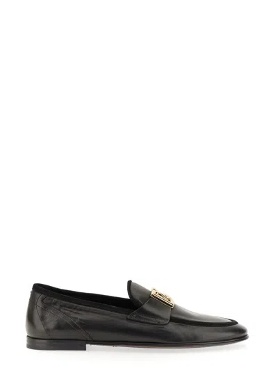 Dolce & Gabbana Loafer With Logo In Black