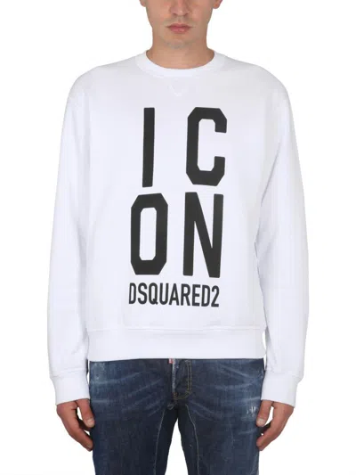 Dsquared2 Sweatshirt With Logo Print In White