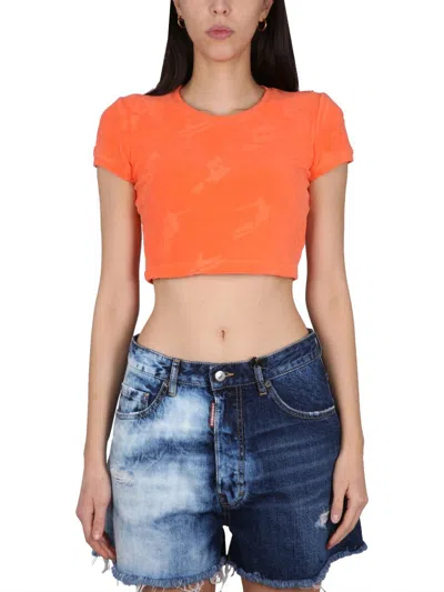 Dsquared2 Top Cropped In Orange