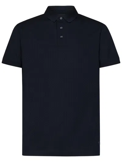 Emporio Armani Cotton Polo Shirt In Nero