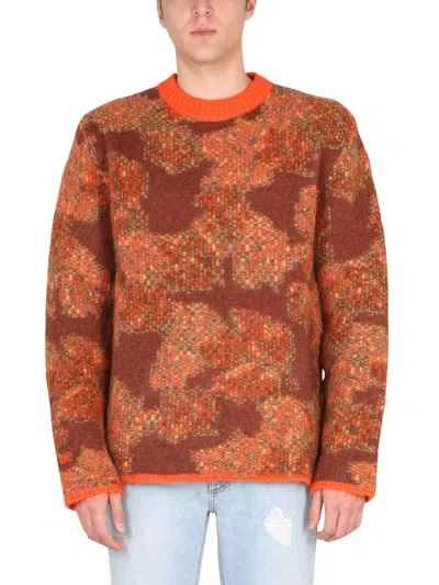 Erl Intarsia-knit Alpaca-wool Jumper In Orange