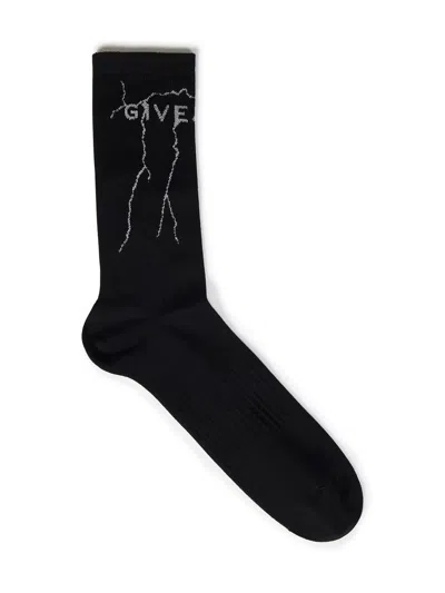 Givenchy Knit Logo Socks In Black