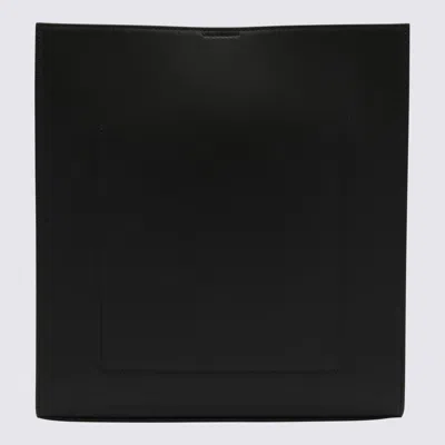 Jil Sander Tangle Leather Crossbody Bag In Black