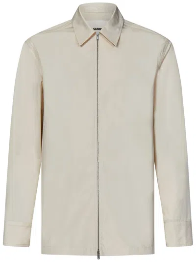 Jil Sander Zip-up Shirt In White