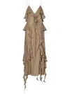Khaite Pim Silk Georgette Midi Dress In Neutral