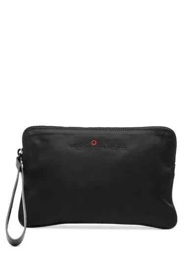 Kiton Ipad Pouch With Embroidery In Black