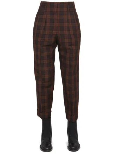 Margaret Howell Stitchpleatcrop Trousers In Brown