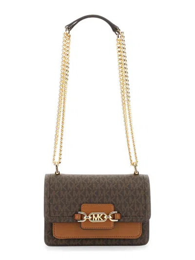 Michael Kors Extra-small Heather Shoulder Bag In Brown