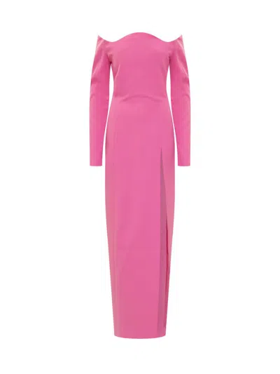 Monot Off-shoulder Floor-length Dress In Pink