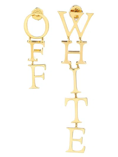 Off-white Pendant Logo Earrings In Gold
