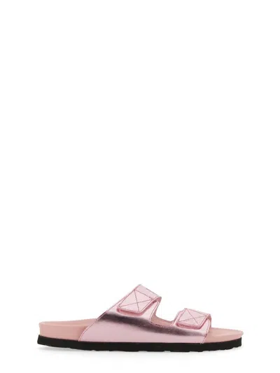 Palm Angels Sandal With Logo In Pink
