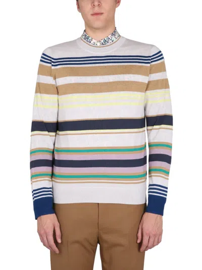 Paul Smith Jersey With Stripe Pattern In Multicolour
