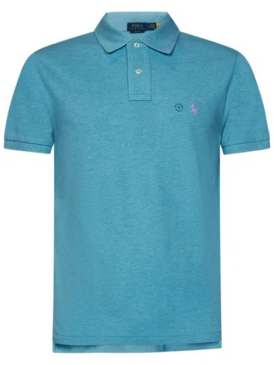 Polo Ralph Lauren Logo Embroidered Polo Shirt In Turquoise
