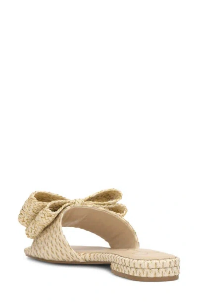 Jessica Simpson Avrena Woven Bow Slide Flat Sandals In Light Natural Raffia