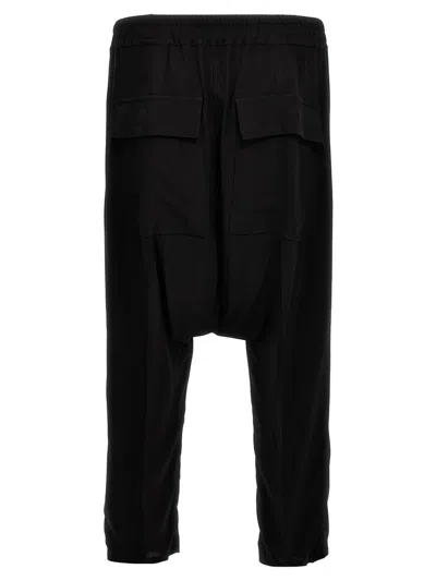 Rick Owens 'lido Drawstring Cropped' Trousers In Black
