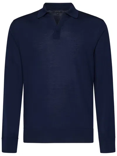 Sease Dark Blue Wool Lasca Polo Shirt