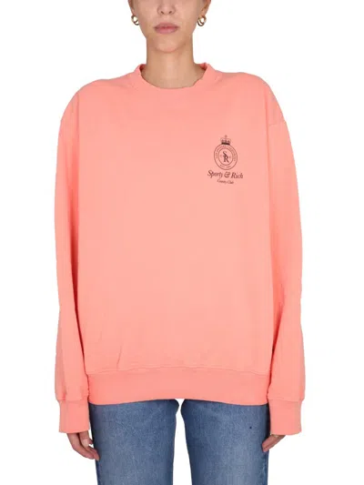Sporty And Rich Sporty & Rich "crown" Sweatshirt Unisex In Pink