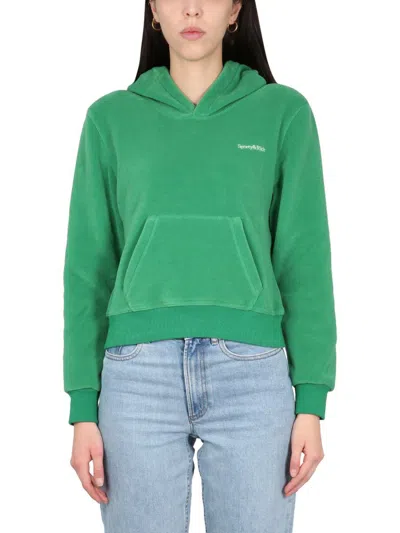 Sporty And Rich Sweatshirt With Logo Embroidery In Green