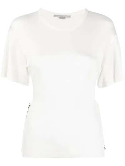 Stella Mccartney T-shirt With Chain Detail In Ivory