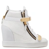 GIUSEPPE ZANOTTI GIUSEPPE ZANOTTI - WHITE EMBOSSED-PYTHON WEDGE SNEAKER JENNIFER,RS702500215