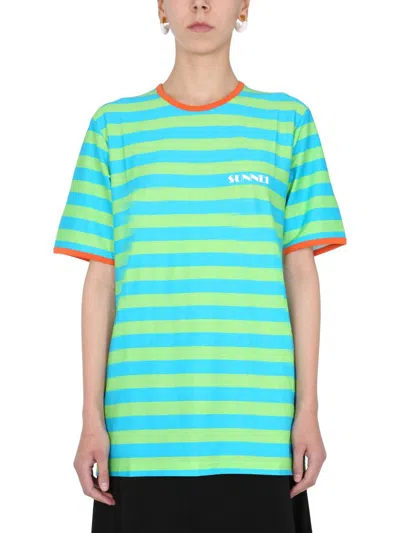 Sunnei Crew Neck T-shirt Unisex In Multicolour