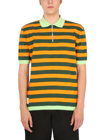 Sunnei Stripped Knitted Polo Shirt In Multicolour