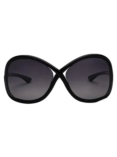 Tom Ford Whitney Sunglasses In 01d Nero Lucido / Fumo Polar