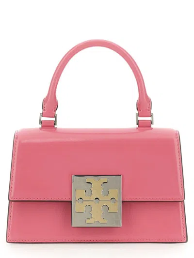 Tory Burch Mini Brushed Leather Bag In Pink