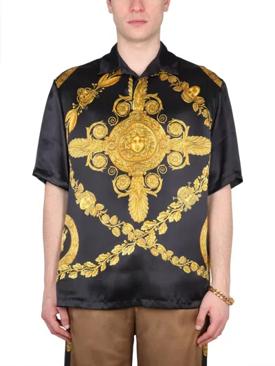 Versace Heritage Print Shirt In Black