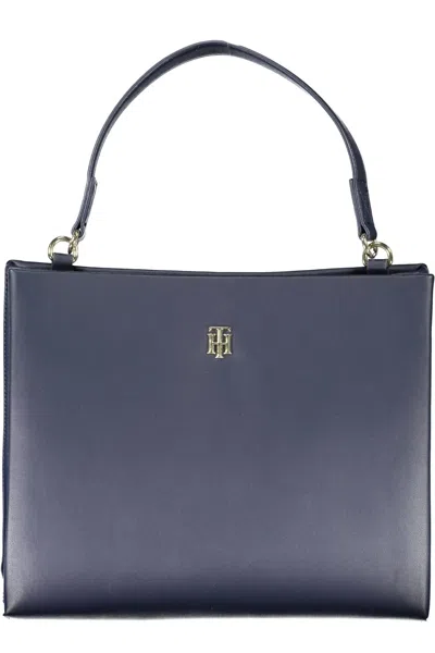 Tommy Hilfiger Chic Blue Polyurethane Handbag With Logo In Burgundy