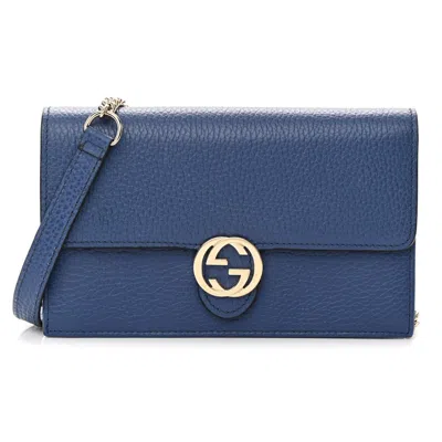 Gucci Elegant Calfskin Leather Woc Shoulder Bag In Blue
