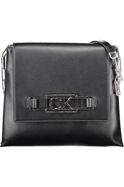 Calvin Klein Elegant Dual Compartment Snap Handbag In Black