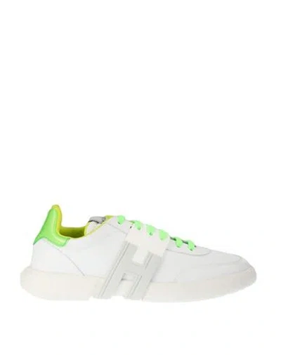 Hogan White Sneakers Fluo Green