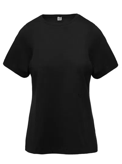 Totême Crewneck T-shirt In Black Cotton Woman
