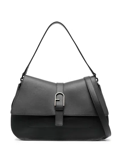 Furla Flow Large Top Handle Bags In Black