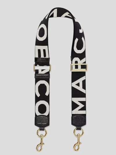 Marc Jacobs Branded Shoulder Strap In Blackwhite