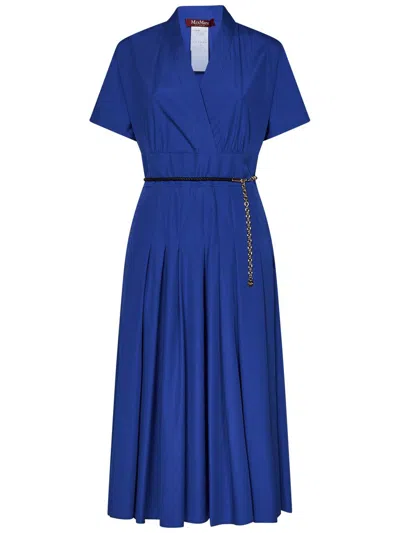 Max Mara Alatri Midi Dress In Blue