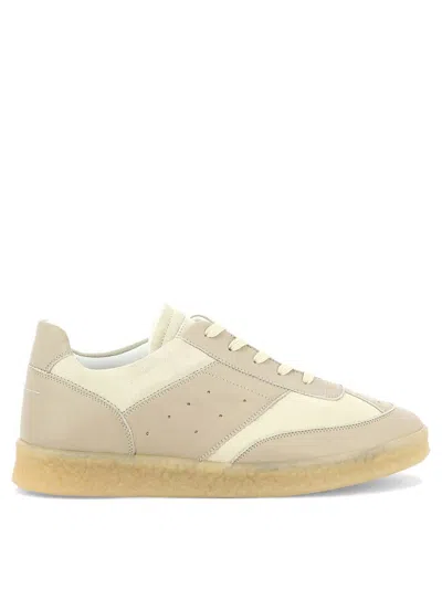 Mm6 Maison Margiela Leather And Suede Sneakers In White
