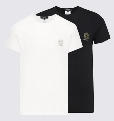 Versace Black And White Cotton Blend T-shirt Set