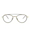 Thom Browne Aviator-style Metal Optical Frames Eyeglass Frame Gold Size 53 Metal In Yellow Gold